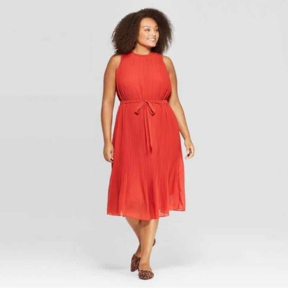 Burnt Orange Midi Dress